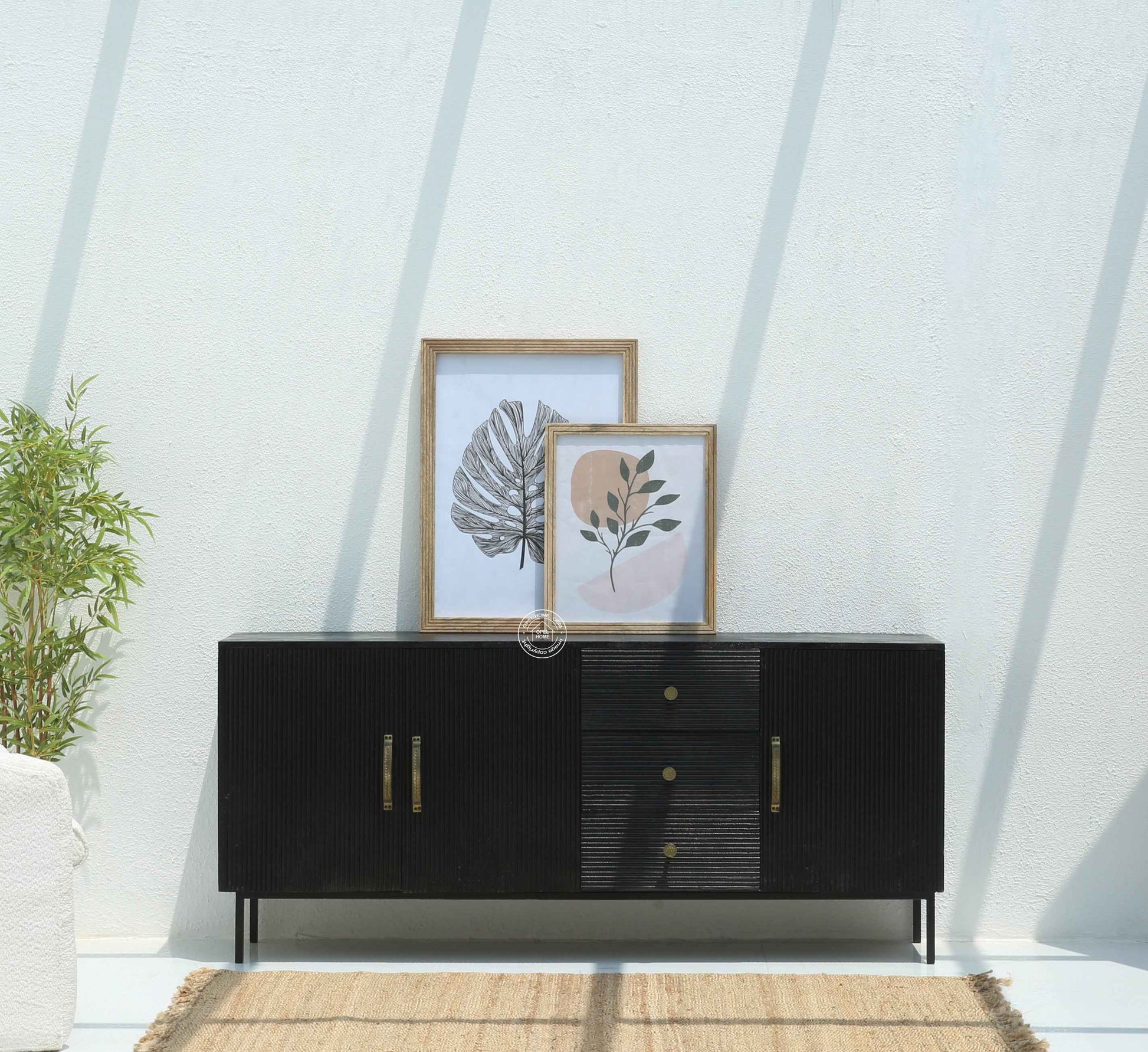 Aldora 3 Drawers & 3 Doors Sideboard (Black finish)