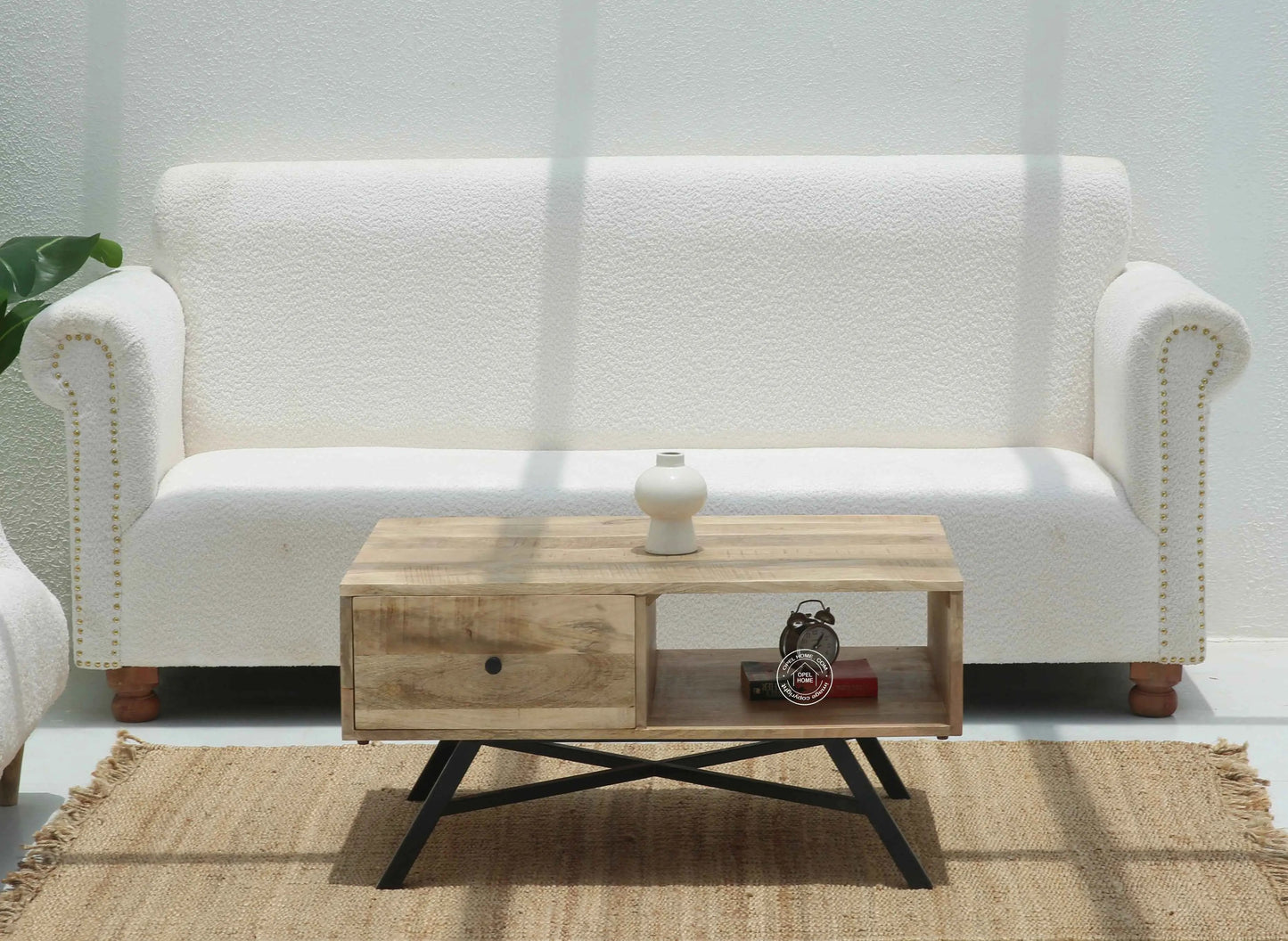 Alesha Wood Coffee Table Set with Metal Base