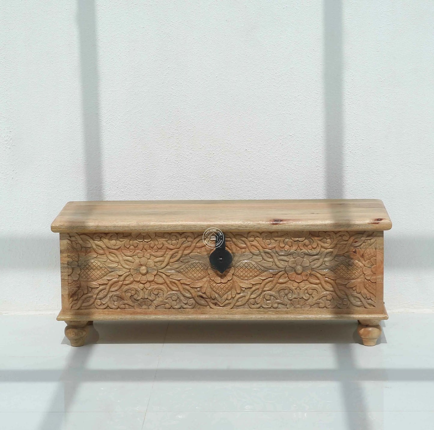 Almerton Wooden Carved Trunk Box