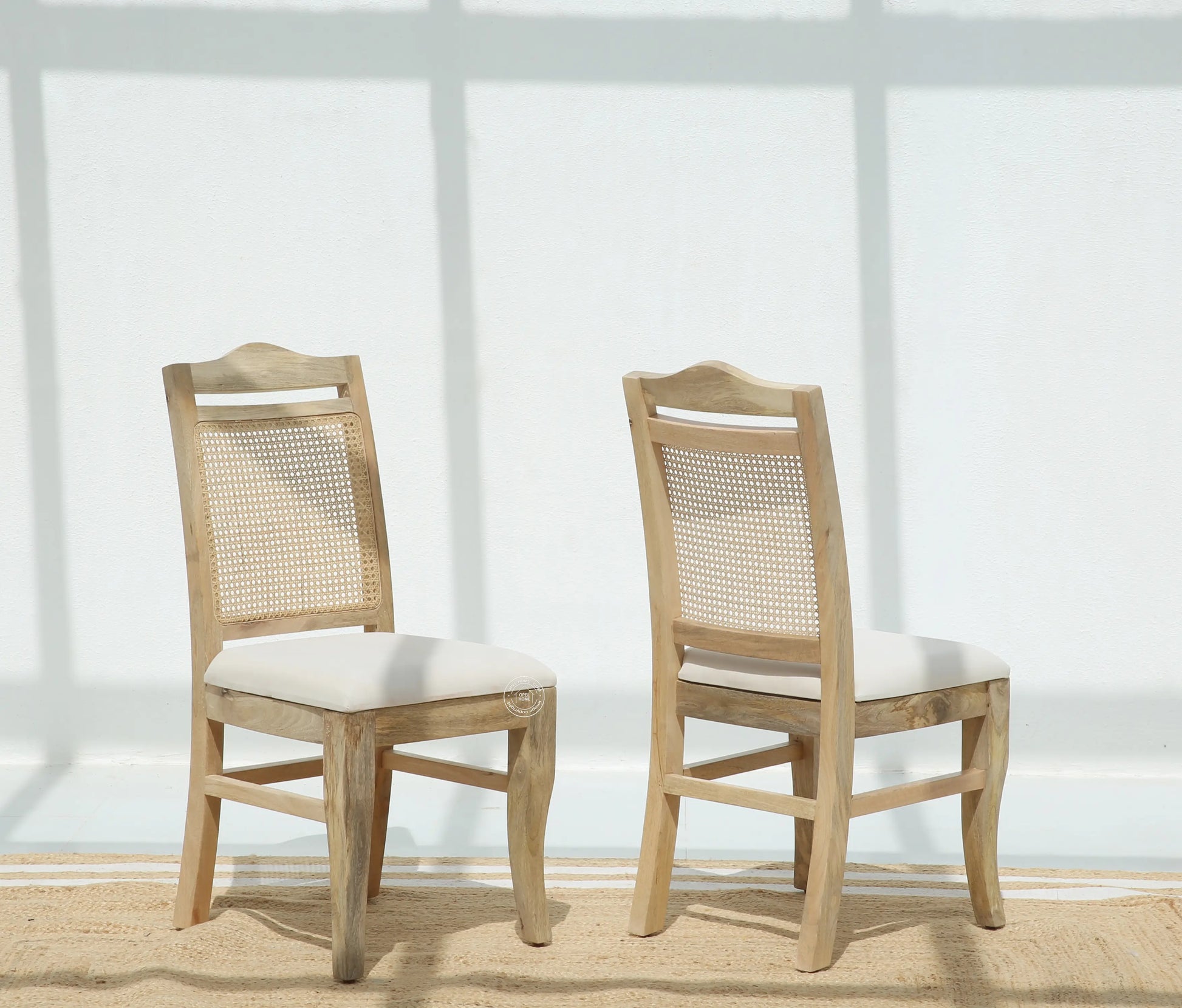 Almonzo Rattan Dining Chair – Only One Pcs, Solid Mango Wood, Natural Finish | Opelhome UAE Opel Home