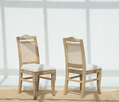 Almonzo Rattan Dining Chair – Only One Pcs, Solid Mango Wood, Natural Finish | Opelhome UAE Opel Home