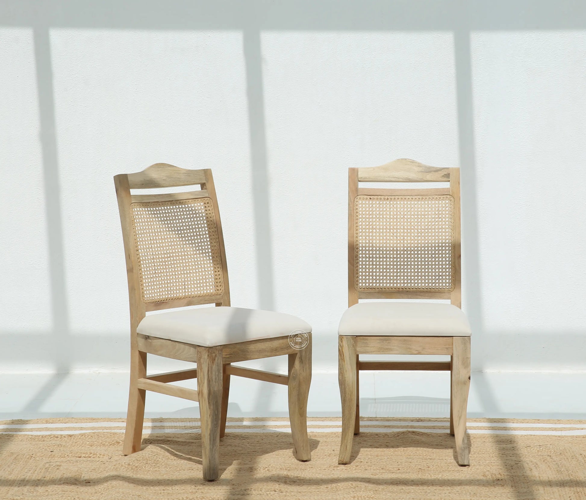 Almonzo Rattan Dining Chair – Only One Pcs, Solid Mango Wood, Natural Finish | Opelhome UAE Opel Home