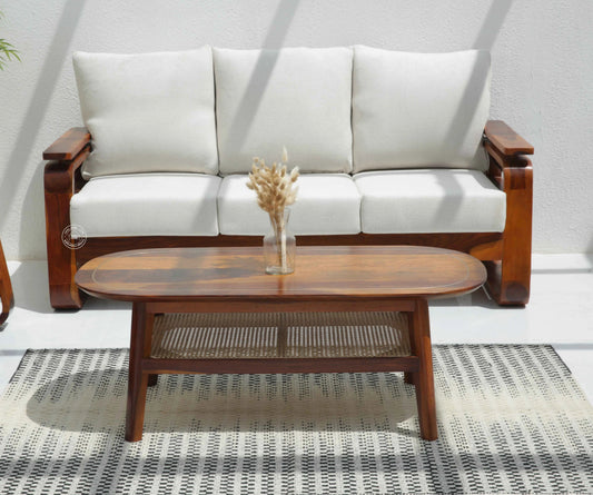 Alpen Rattan Coffee Table – Solid Rose Wood, Honey Finish | Opelhome UAE