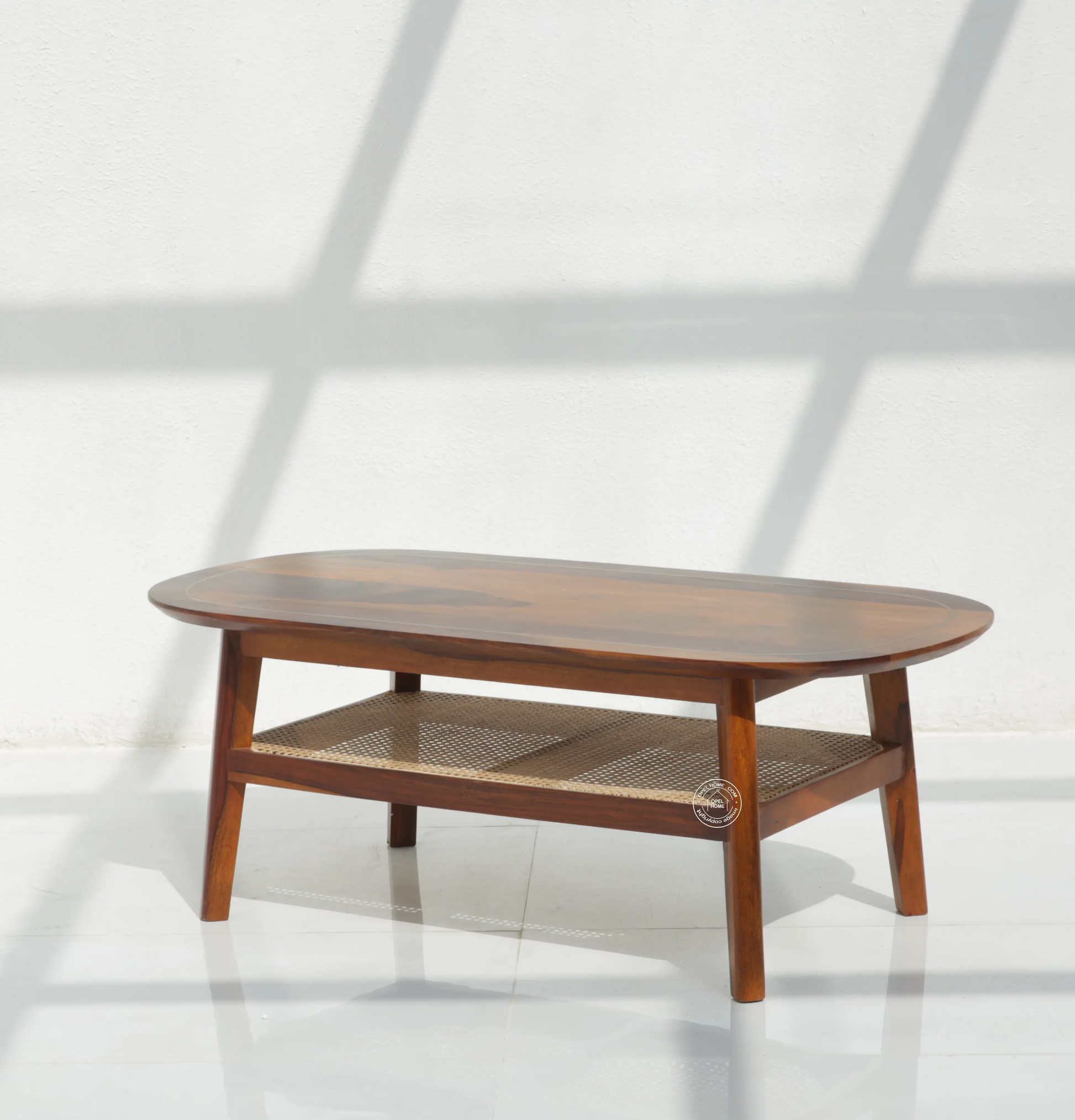 Alpen Rattan Coffee Table – Solid Rose Wood, Honey Finish | Opelhome UAE - Opelhome