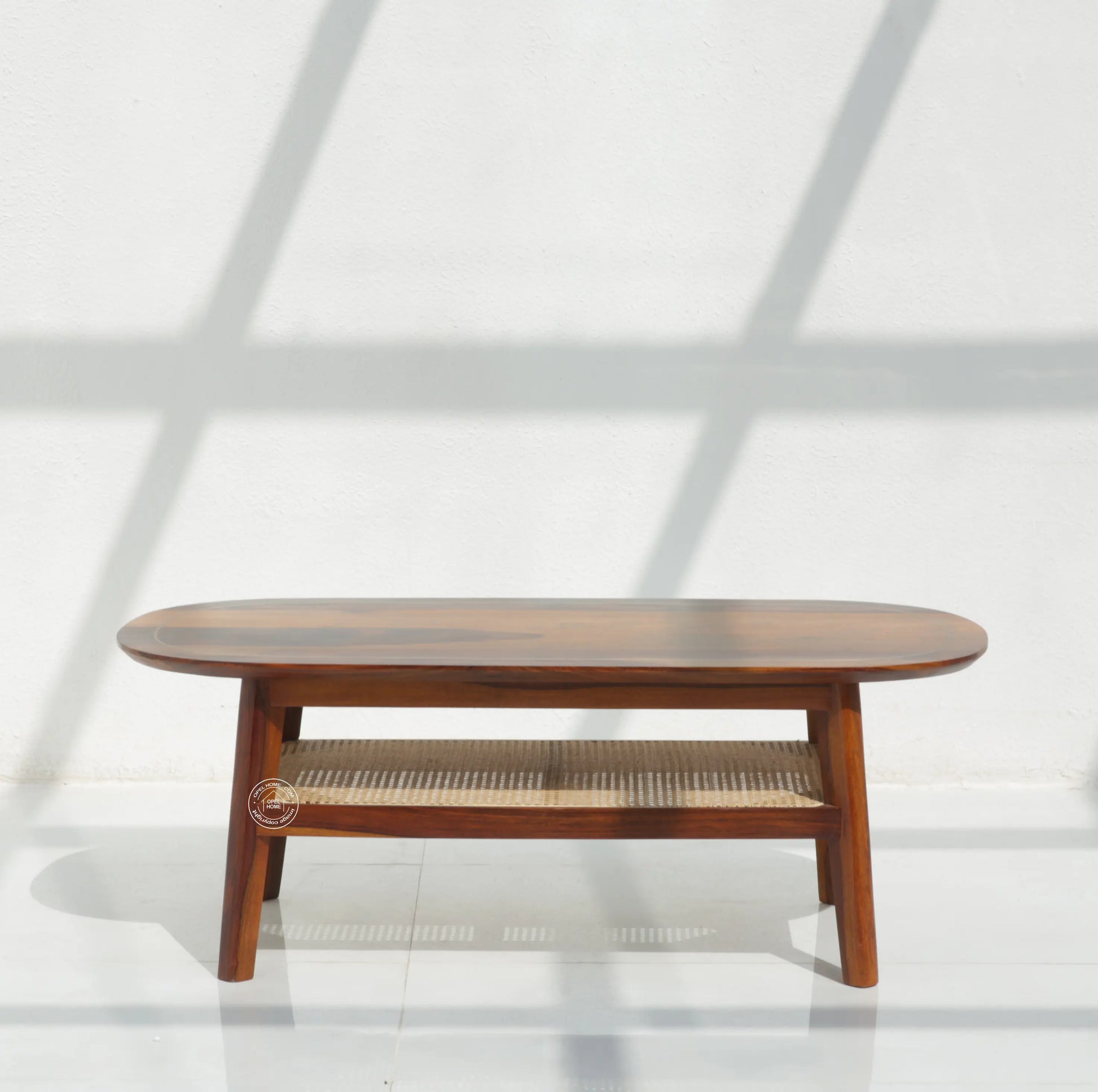 Alpen Rattan Coffee Table – Solid Rose Wood, Honey Finish | Opelhome UAE - Opelhome