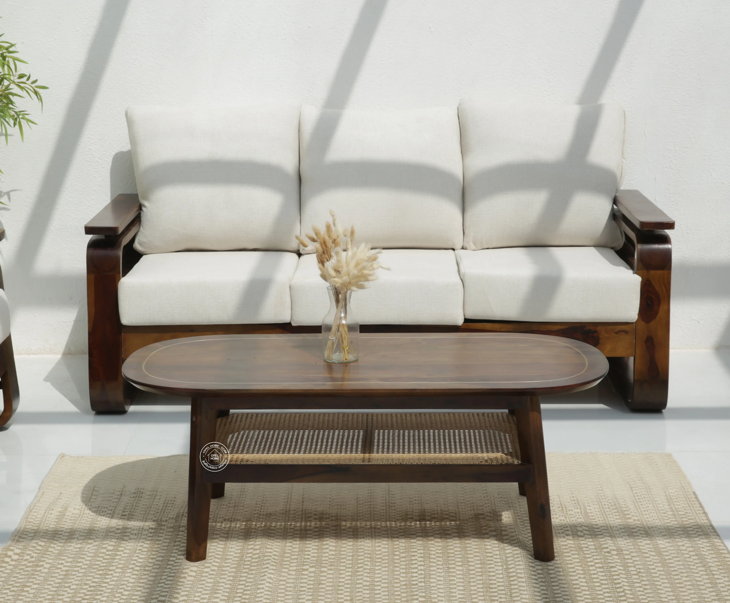 Alpen Rattan Coffee Table (Walnut finish) - Opelhome