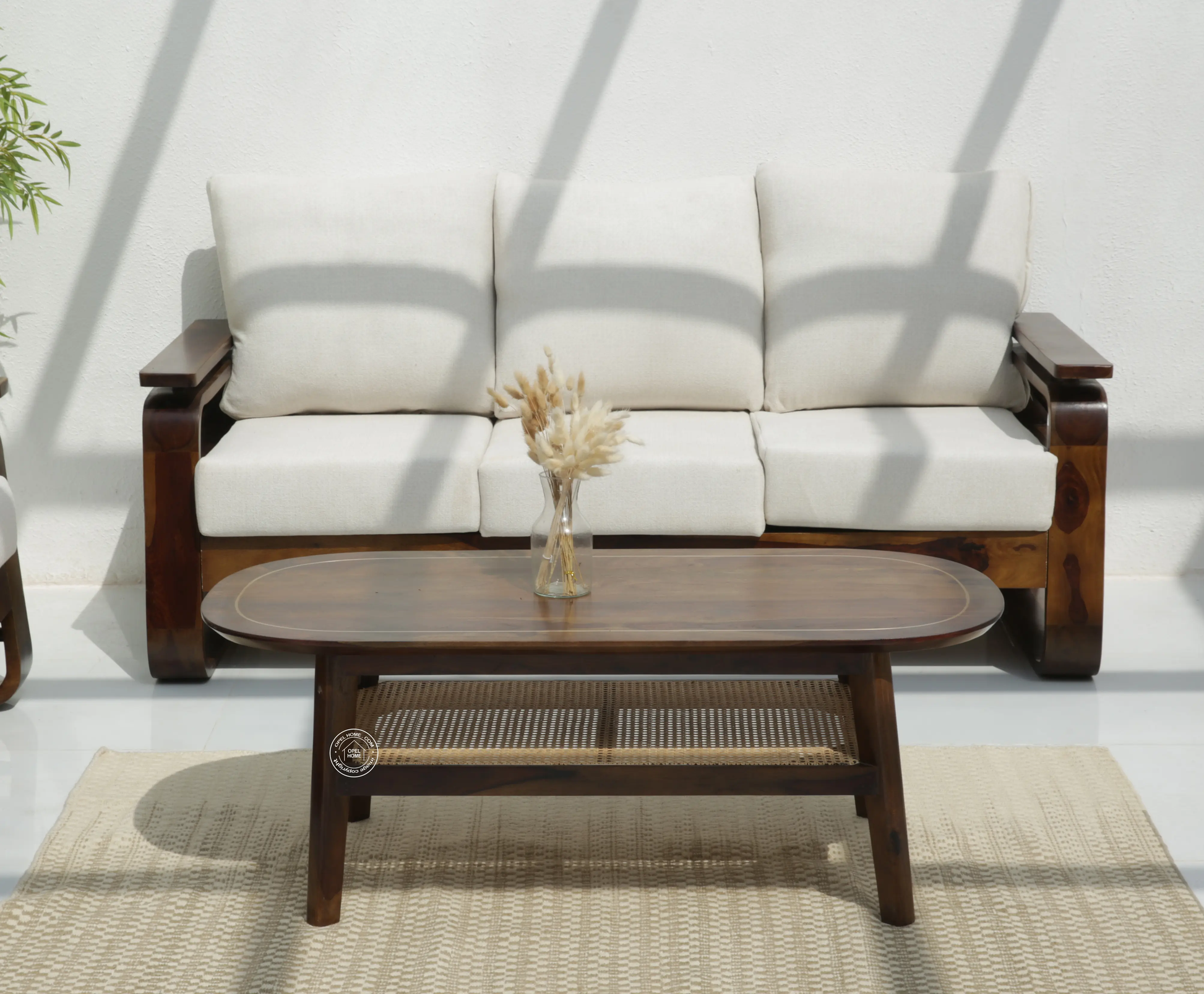 Alpen Rattan Coffee Table (Walnut finish) - Opelhome