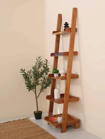 Alvine Wood Ladder Shelves – Solid Wood, 180 cm | Opelhome UAE