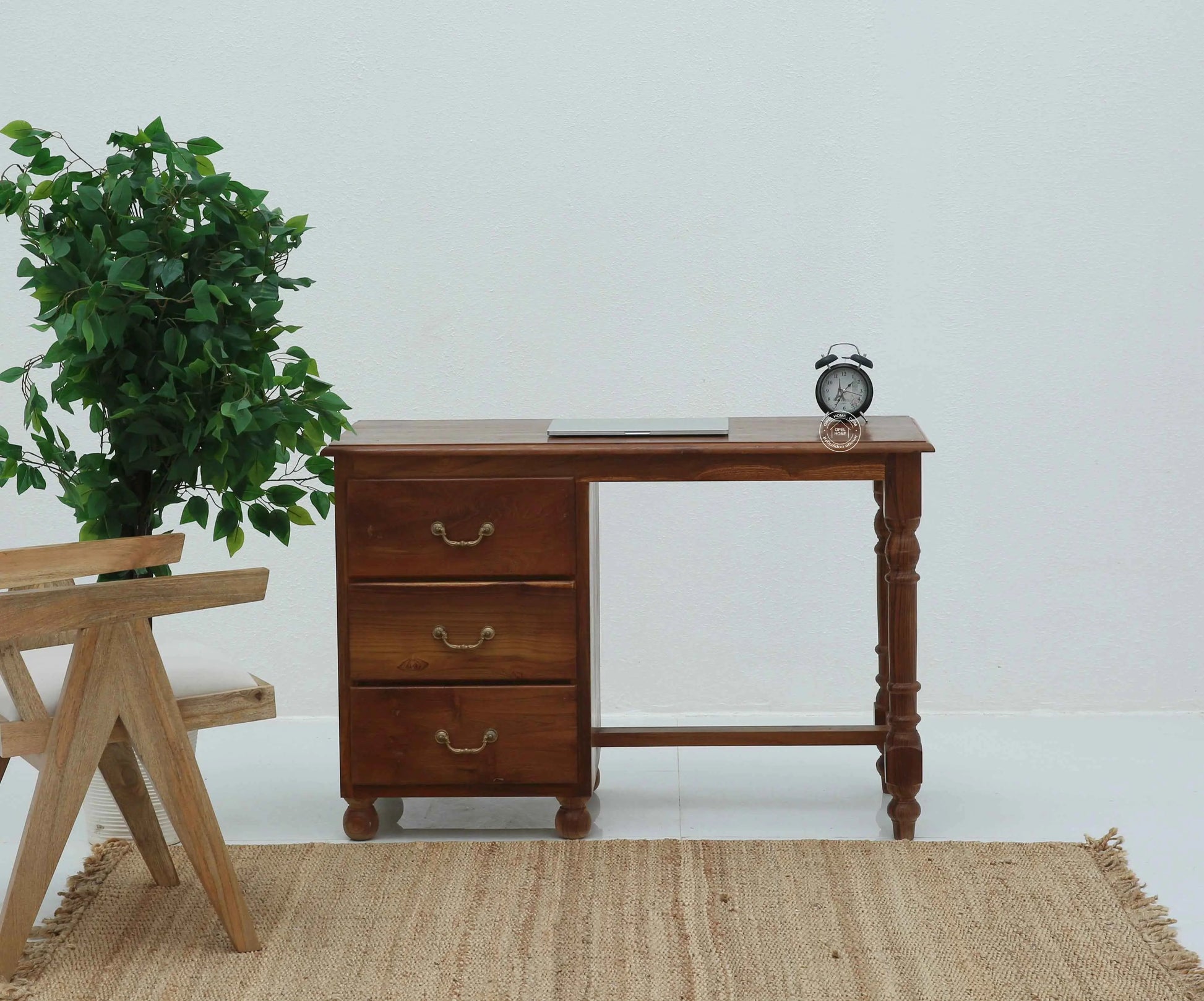 Amber Wooden Desk with Drawer