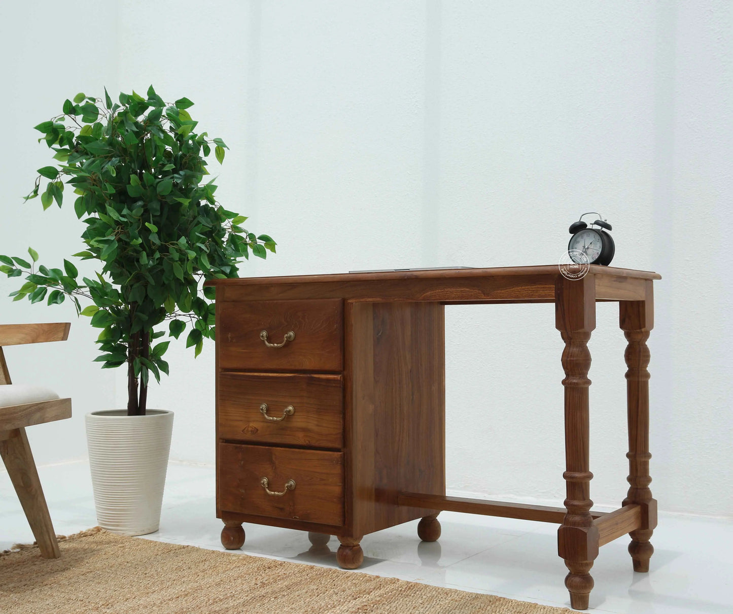 Amber Wooden Desk with Drawer