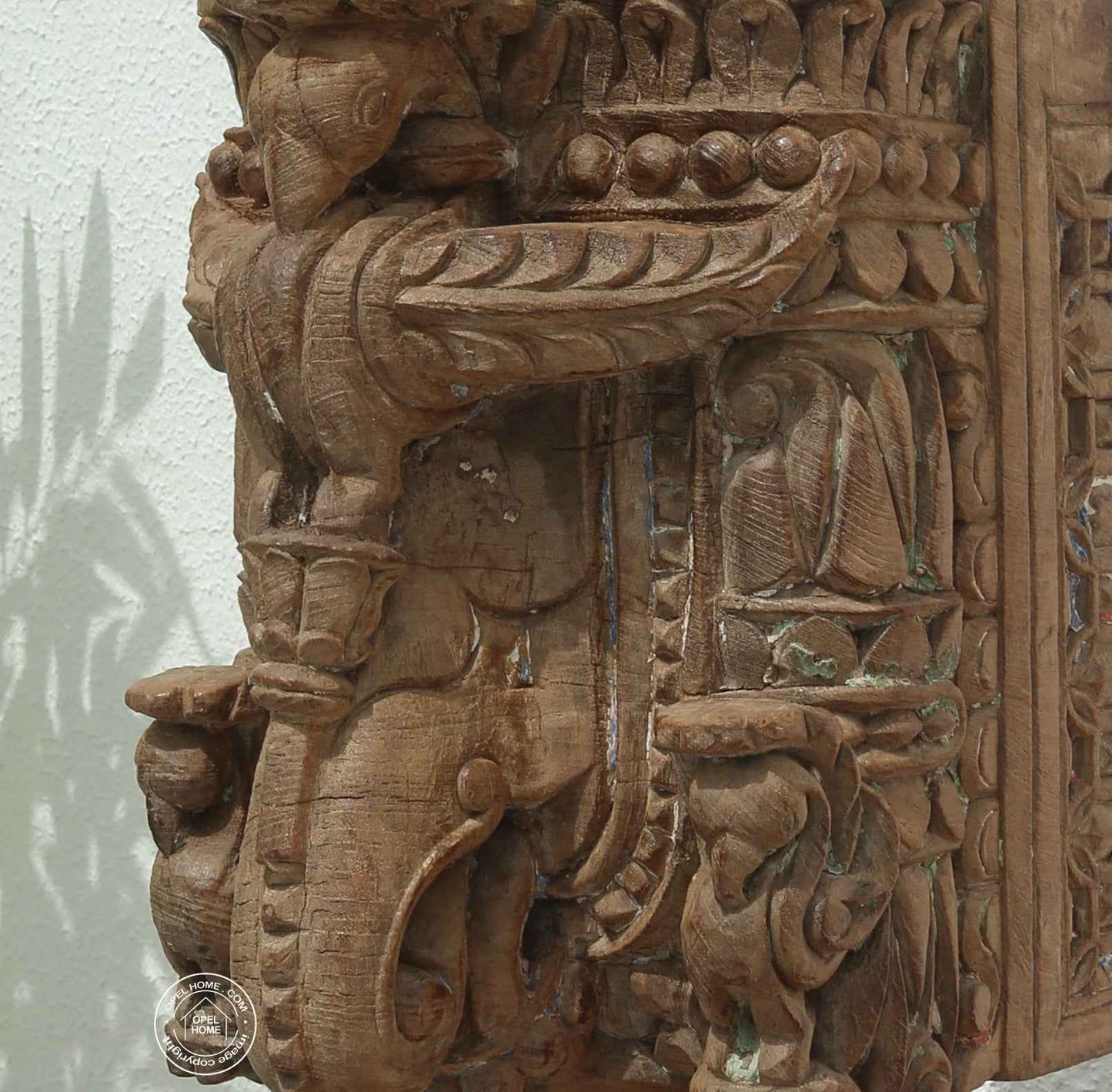 Antique Wooden Bracket Carving Block on Stand