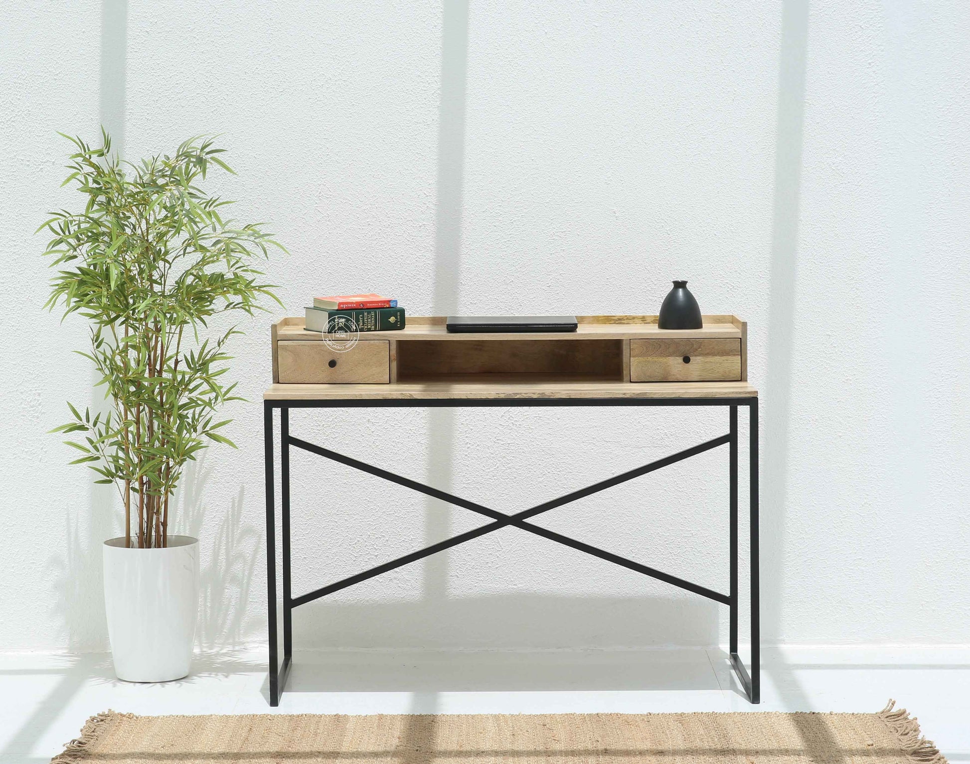Antonio Wooden Desk with Black Legs