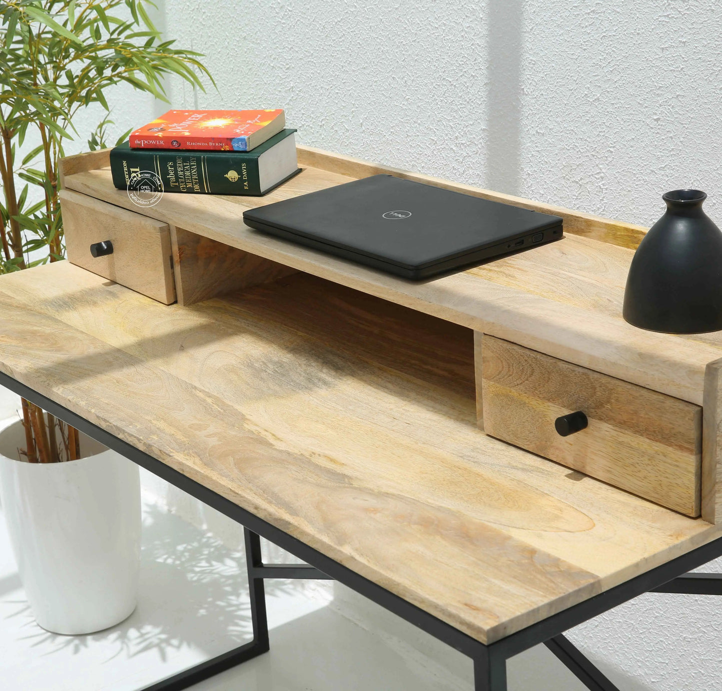 Antonio Wooden Desk with Black Legs