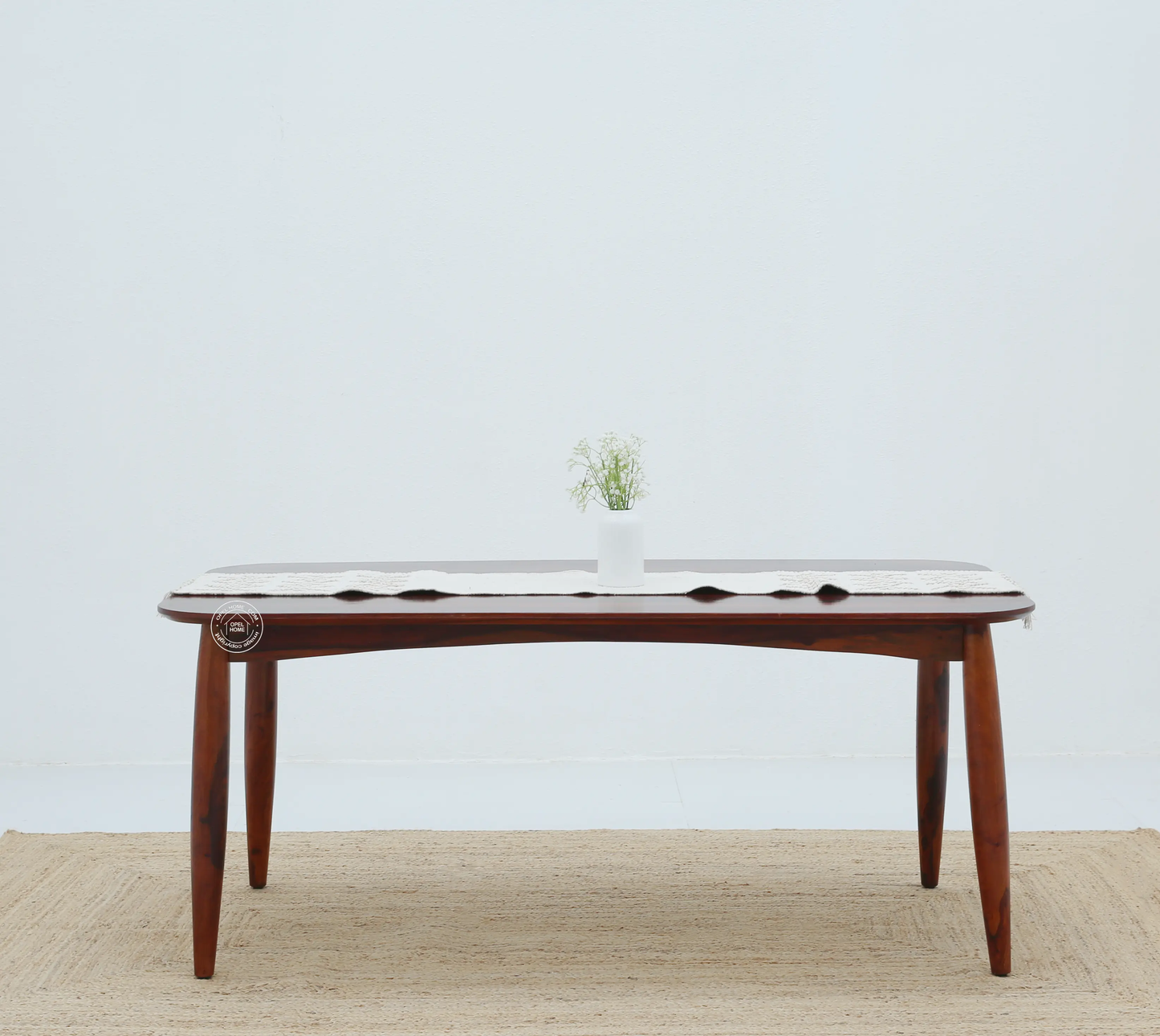 Arcane Wooden 6 Seater Dining Table – (Only Table) , Honey finish | Opelhome UAE - Opelhome