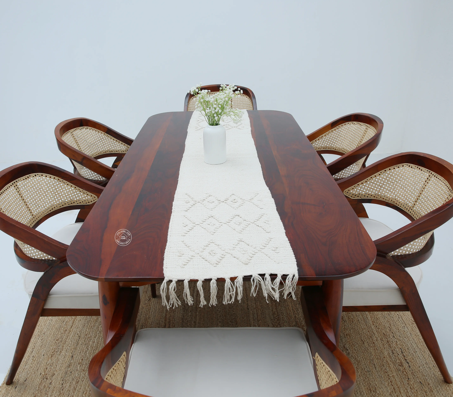 Arcane Wooden 6 Seater Dining Table – (Only Table) , Honey finish | Opelhome UAE - Opelhome