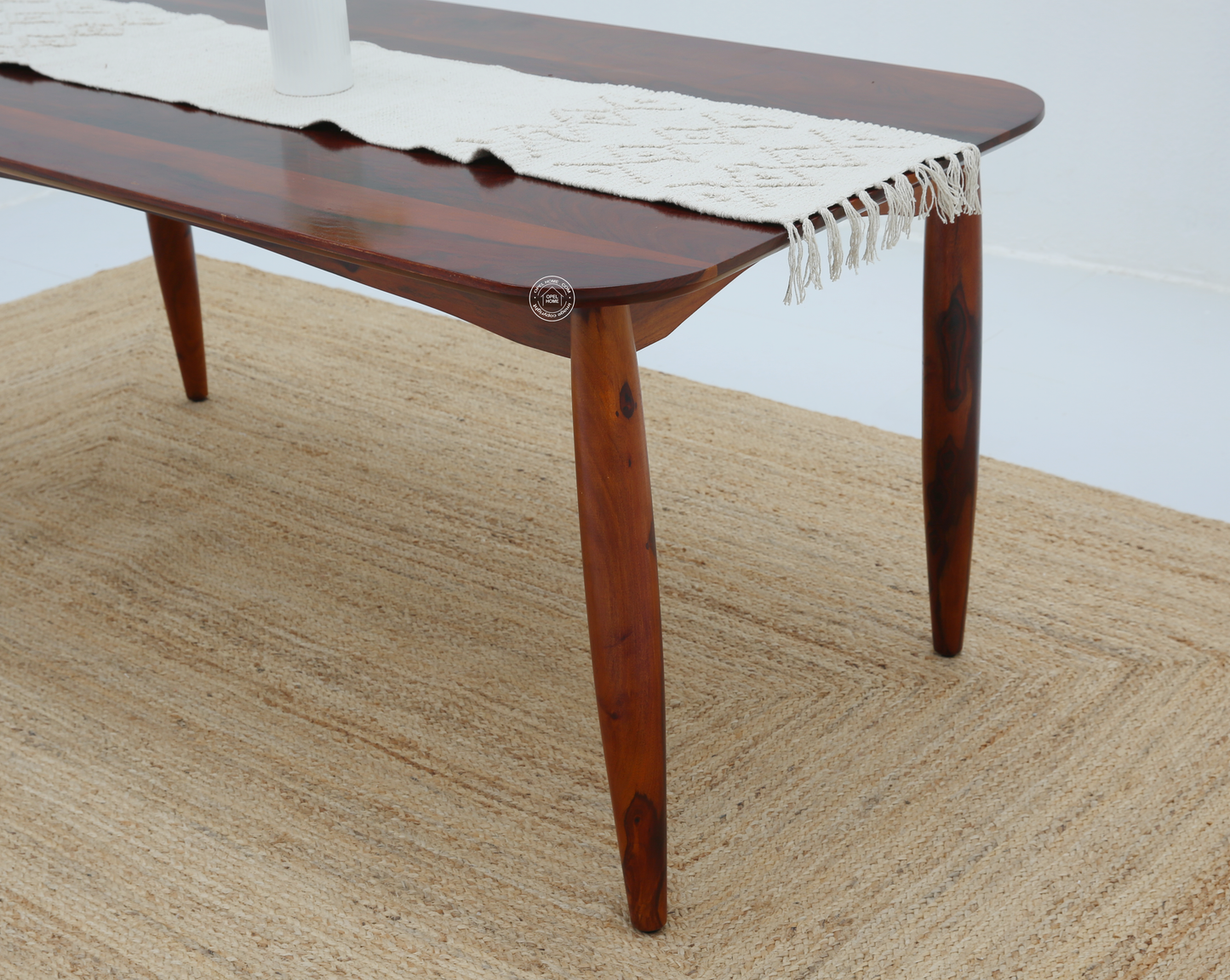 Arcane Wooden 6 Seater Dining Table – (Only Table) , Honey finish | Opelhome UAE - Opelhome