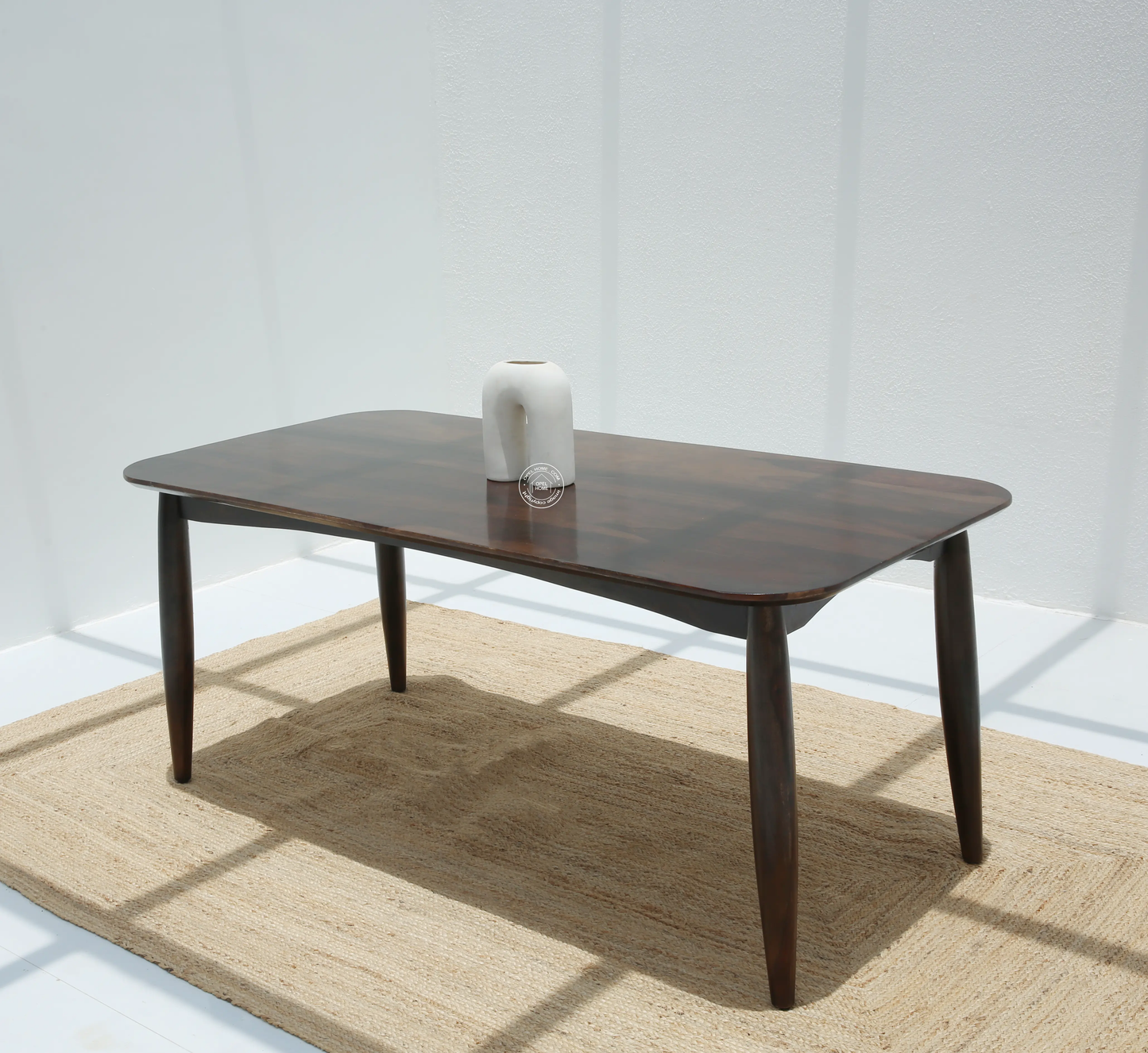 Arcane Wooden 6 Seater Dining Table – (Only Table) , Walnut finish | Opelhome UAE - Opelhome