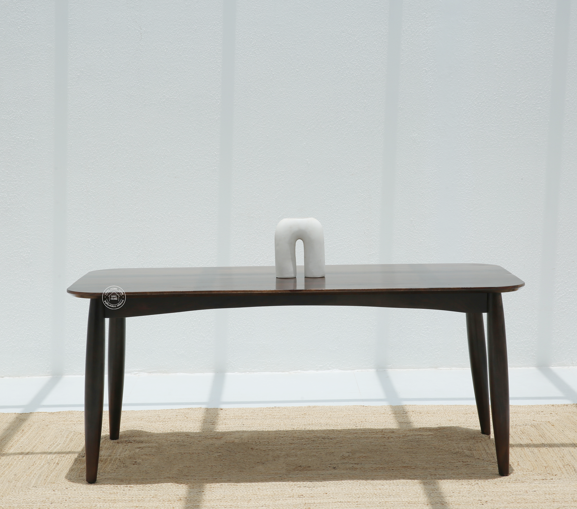 Arcane Wooden 6 Seater Dining Table – (Only Table) , Walnut finish | Opelhome UAE - Opelhome