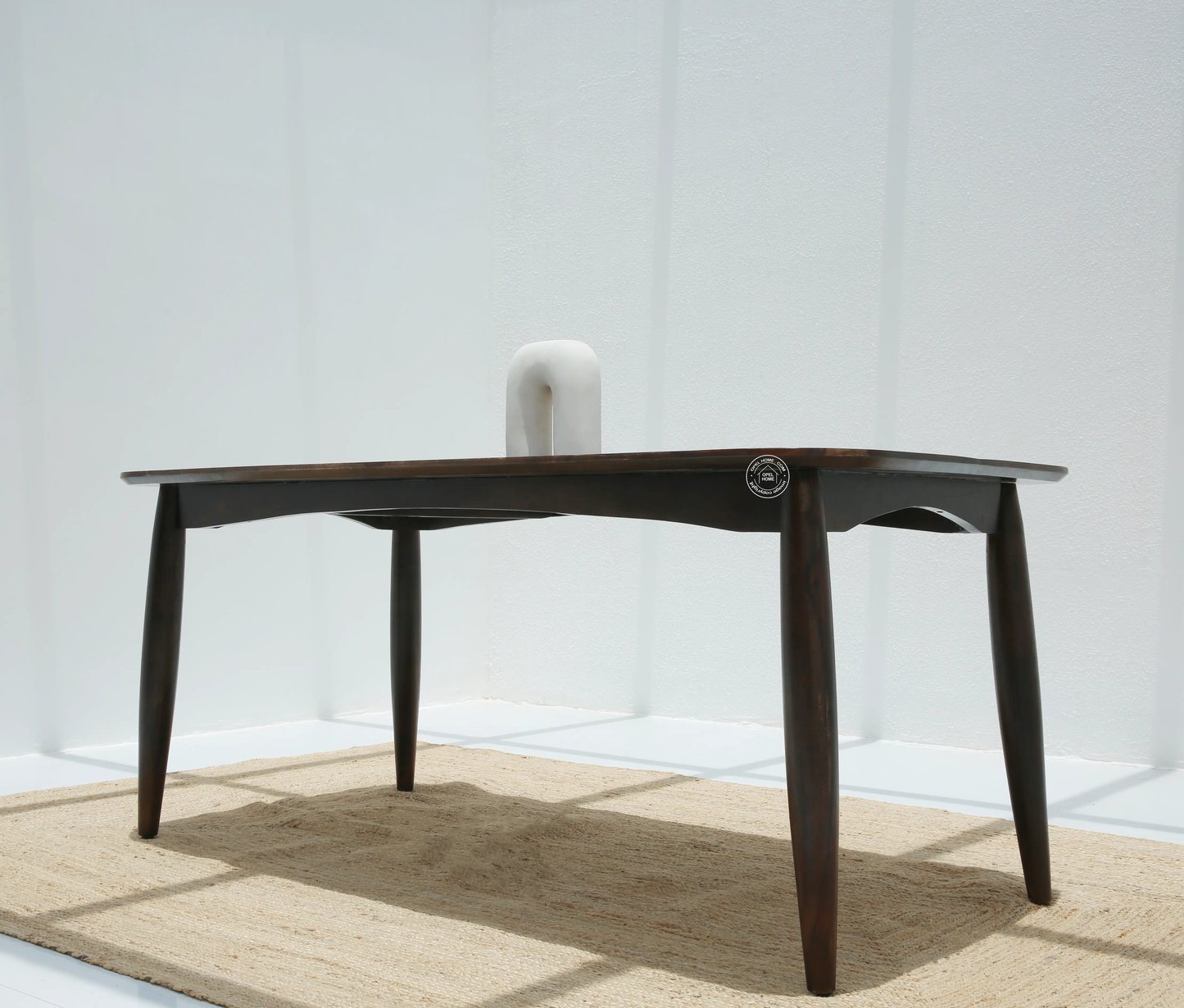 Arcane Wooden 6 Seater Dining Table – (Only Table) , Walnut finish | Opelhome UAE - Opelhome