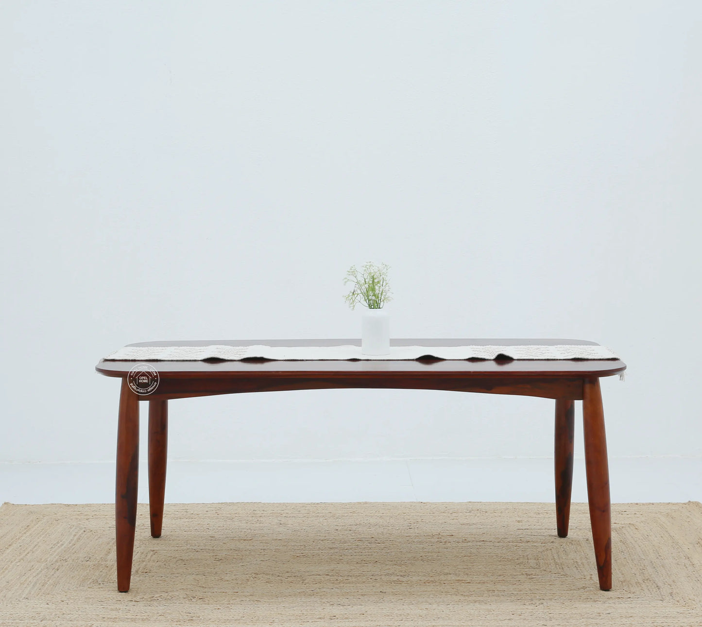 Arcane Wooden 6 Seater Dining Table – (Only Table) , Honey finish | Opelhome UAE - Opelhome