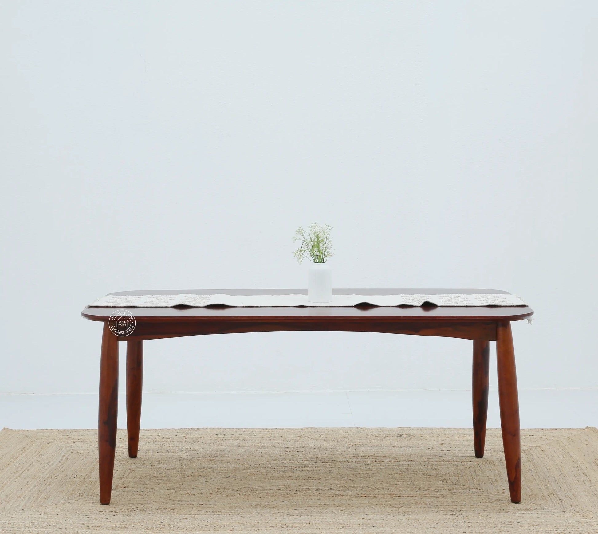 Arcane Wooden 6 Seater Dining Table – (Only Table) , Honey finish | Opelhome UAE - Opelhome