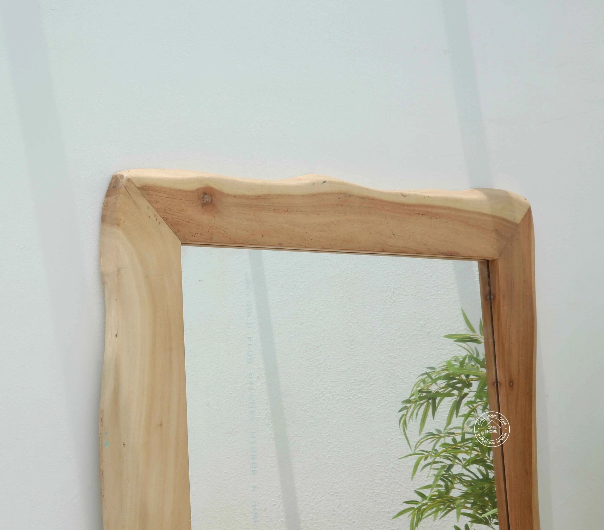 Archer Acacia Wood Mirror – Solid Wood, Natural Finish | Opelhome UAE