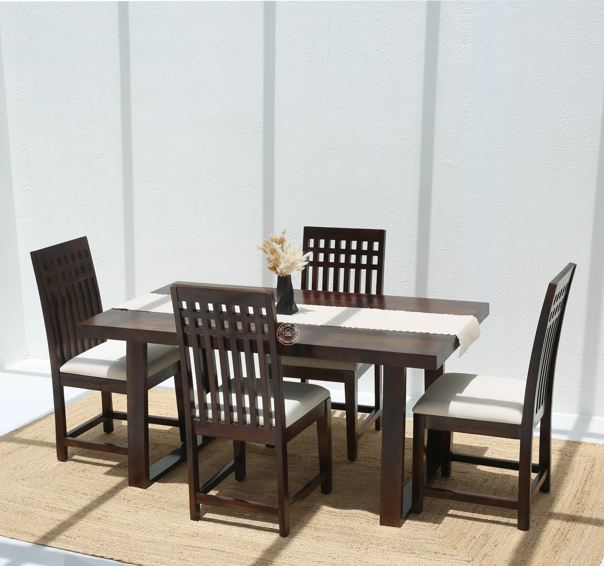 Ardo Wooden 4 Seater Dining Table – (Only Table) , Walnut finish | Opelhome UAE