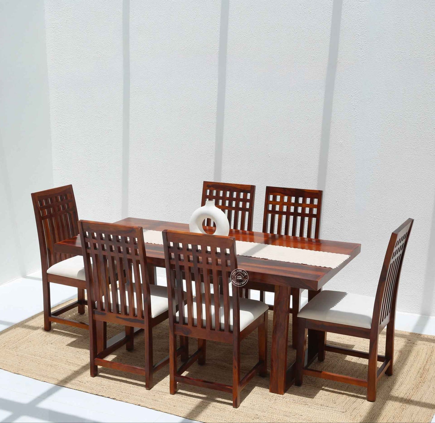 Ardo Wooden 6 Seater Dining Table – (Only Table) , Honey finish | Opelhome UAE