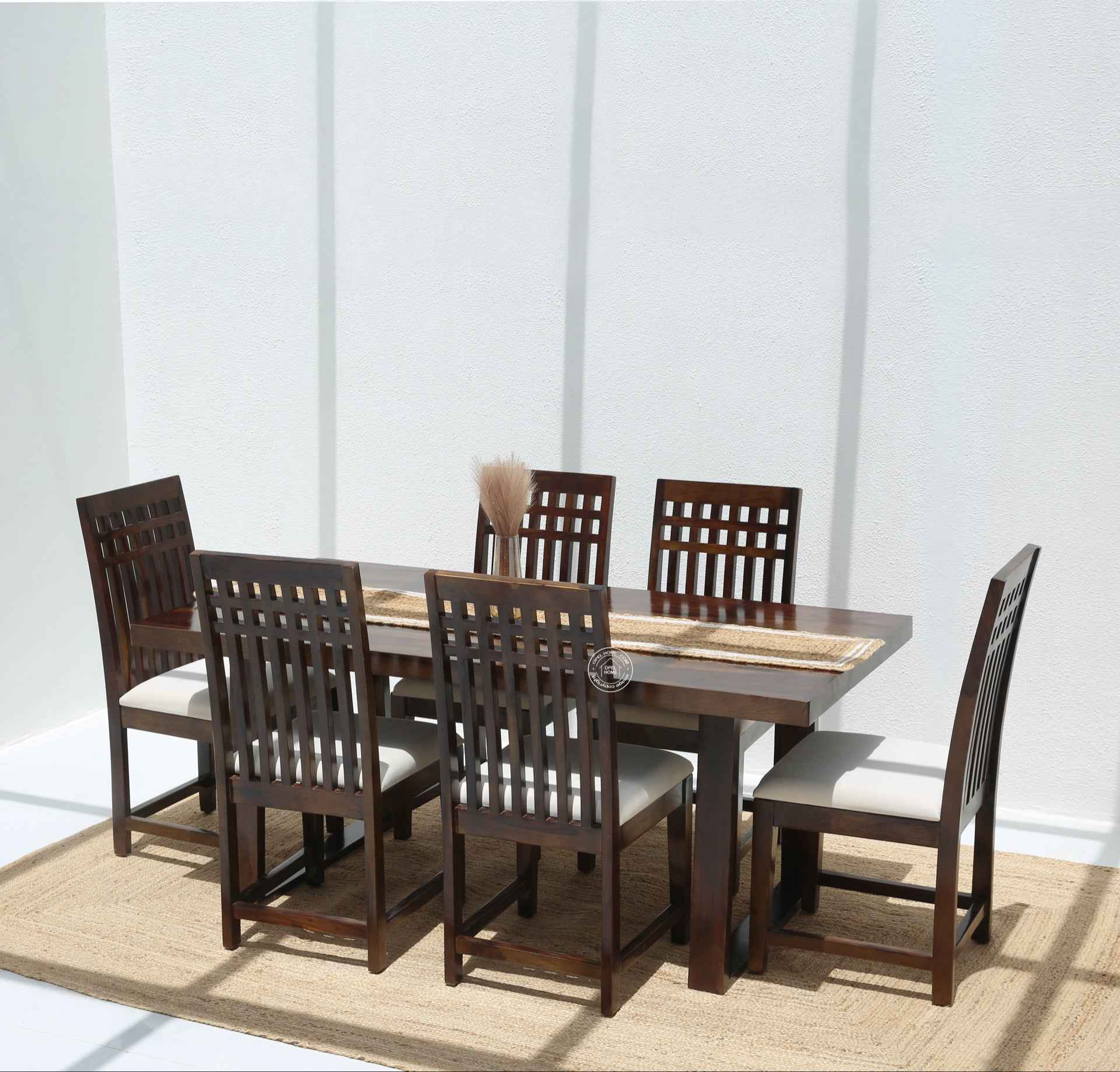 Ardo Wooden 6 Seater Dining Table – (Only Table) , Walnut finish | Opelhome UAE