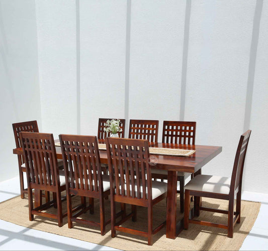Ardo Wooden 8 Seater Dining Table – (Only Table) Honey finish | Opelhome UAE