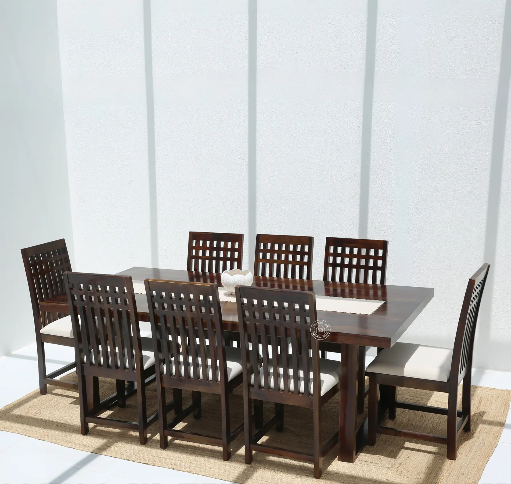 Ardo Wooden 8 Seater Dining Table – (Only Table) Walnut finish | Opelhome UAE - Opelhome