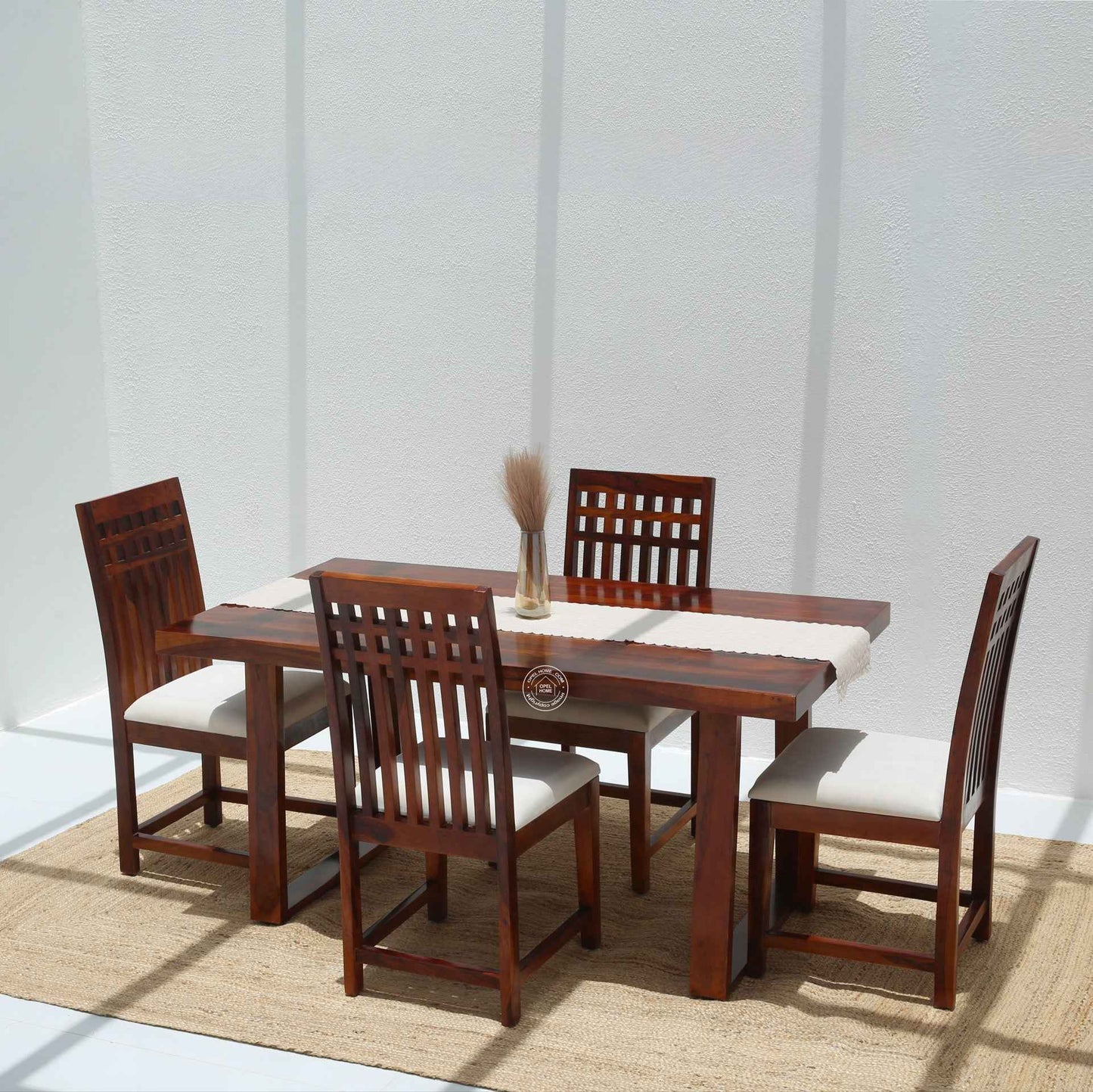 Ardo Wooden 4 Seater Dining Table – (Only Table) , Honey finish | Opelhome UAE