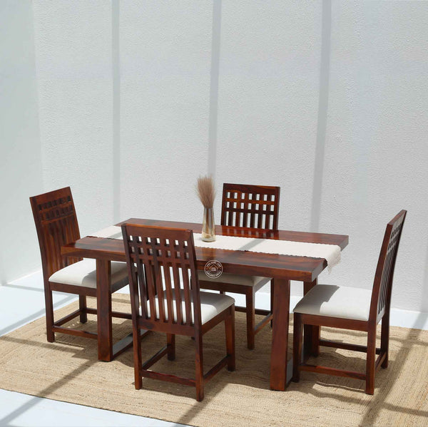 Ardo Wooden 4 Seater Dining Table – (Only Table) , Honey finish | Opelhome UAE