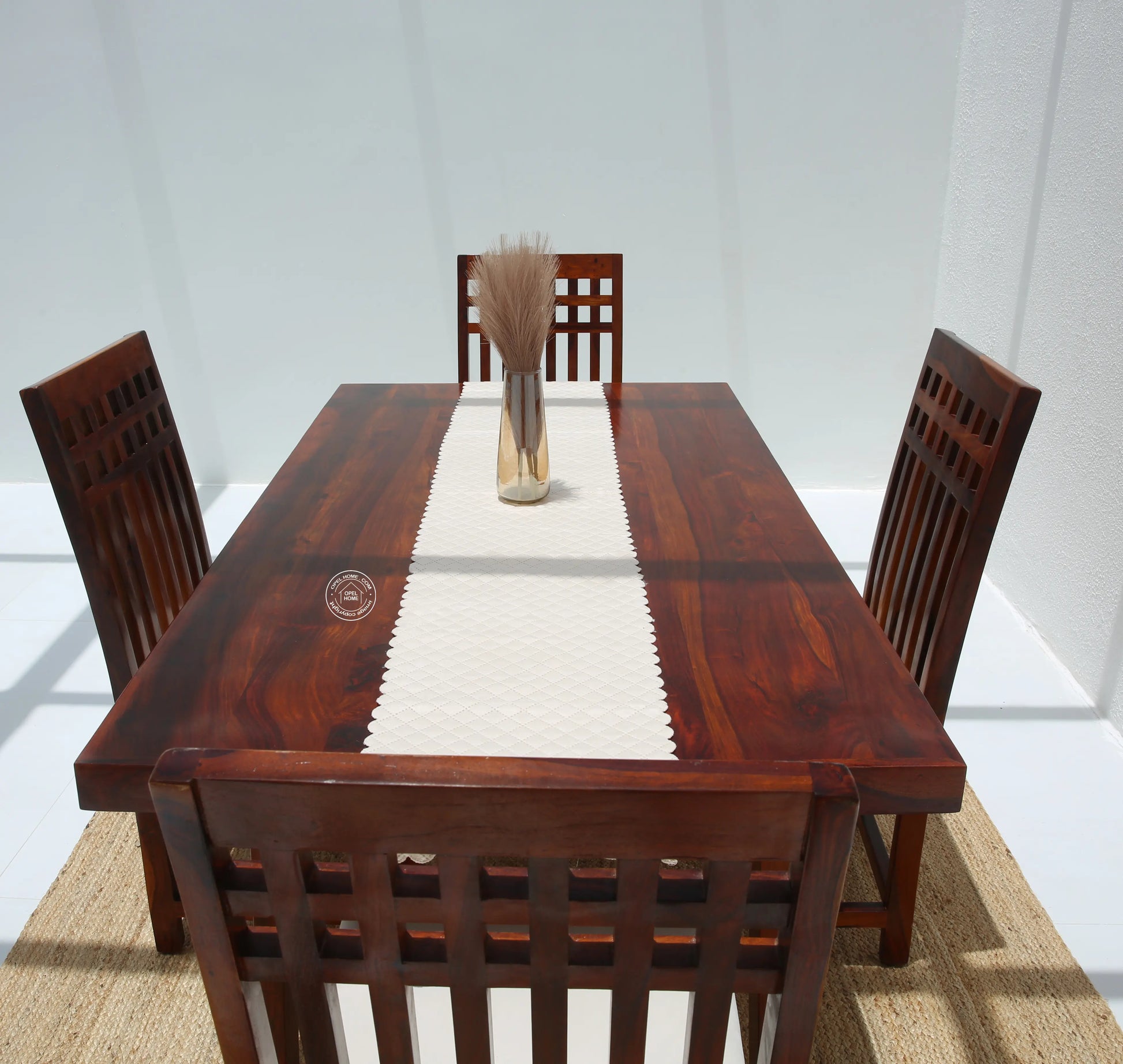 Ardo Wooden 4 Seater Dining Table – (Only Table) , Honey finish | Opelhome UAE - Opelhome