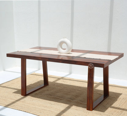Ardo Wooden 6 Seater Dining Table – (Only Table) , Honey finish | Opelhome UAE