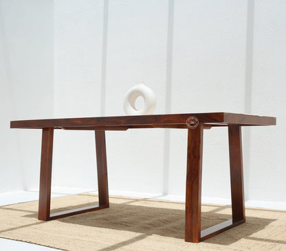 Ardo Wooden 6 Seater Dining Table – (Only Table) , Honey finish | Opelhome UAE - Opelhome