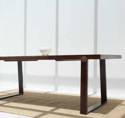 Ardo Wooden 8 Seater Dining Table – (Only Table) Walnut finish | Opelhome UAE - Opelhome