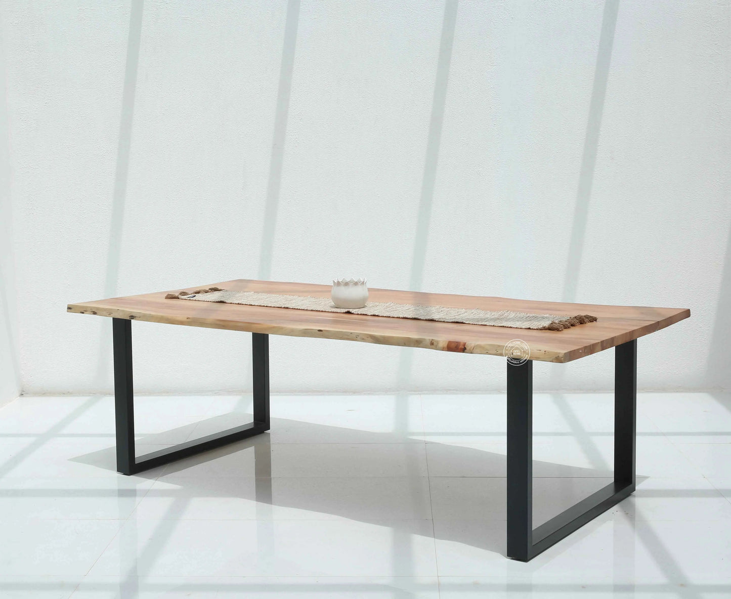 Arnola Acacia Wood Dining Table (4cm) - Multiple Sizes & Leg Options (Only Table) | Opelhome UAE