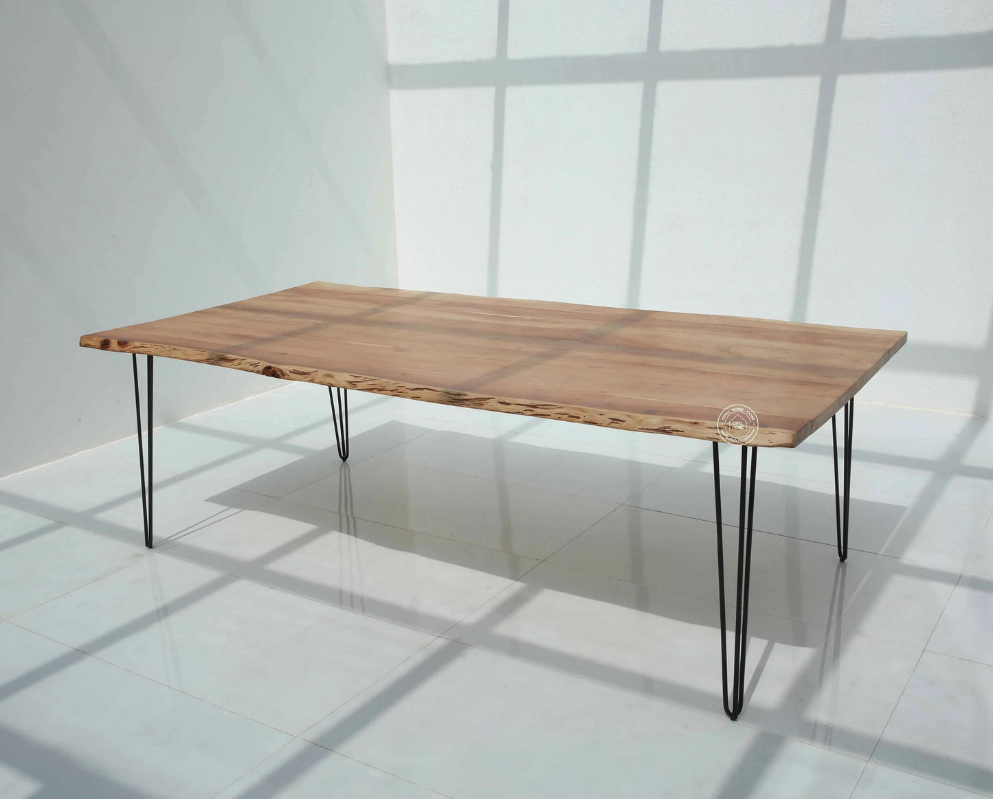 Arnola Acacia Wood Dining Table (4cm) - Multiple Sizes & Leg Options (Only Table) | Opelhome UAE