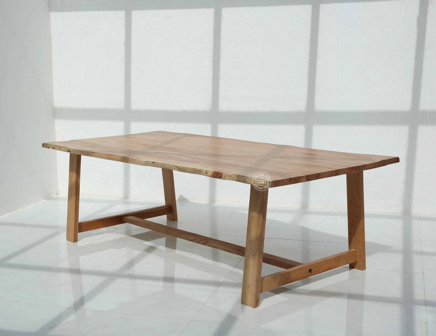 Arnola Acacia Wood Dining Table (4cm) - Multiple Sizes & Leg Options (Only Table) | Opelhome UAE