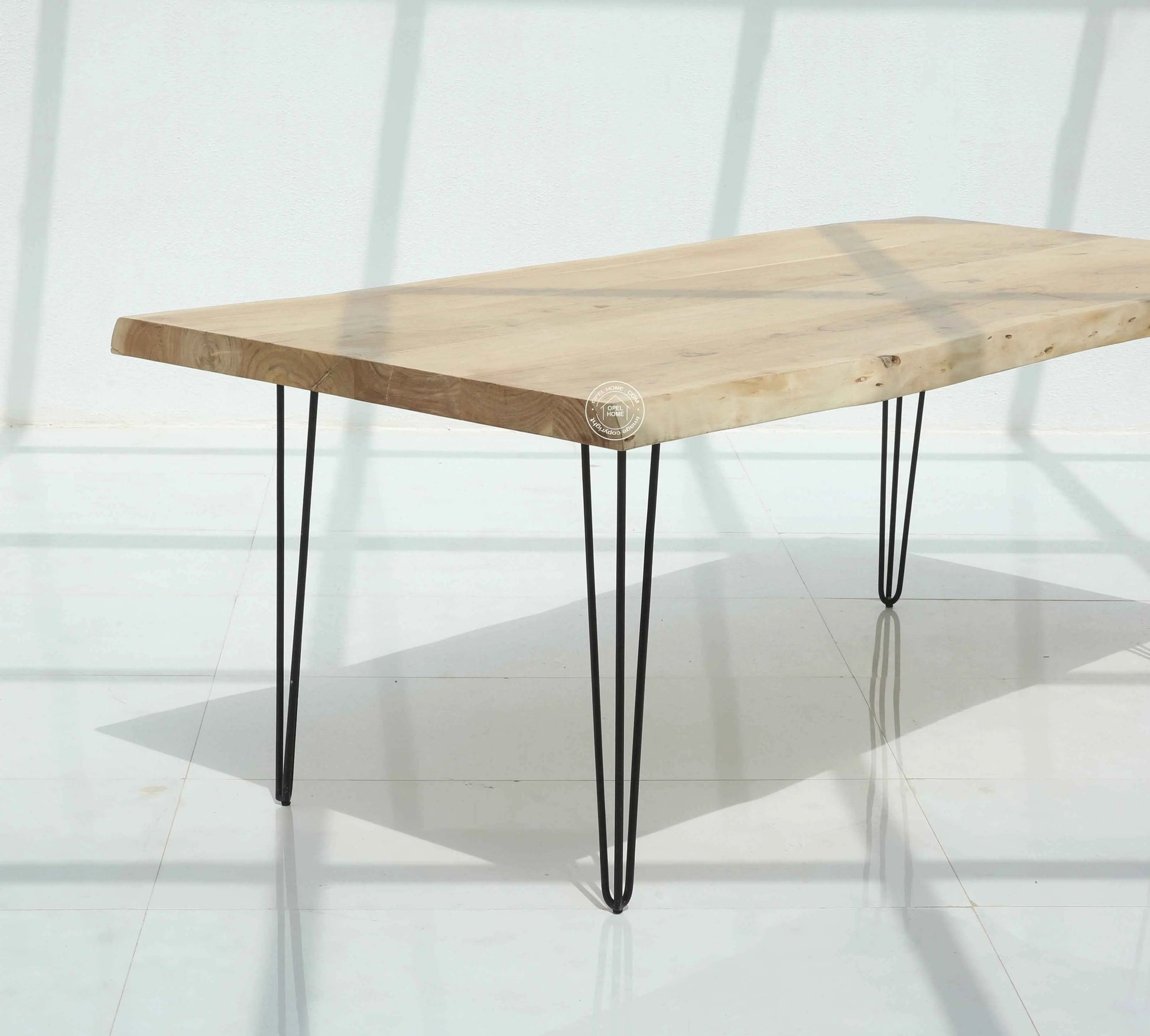 Arnola Acacia Wood Dining Table (7cm) – Multiple Sizes & Leg Options (Only Table) | Opelhome UAE