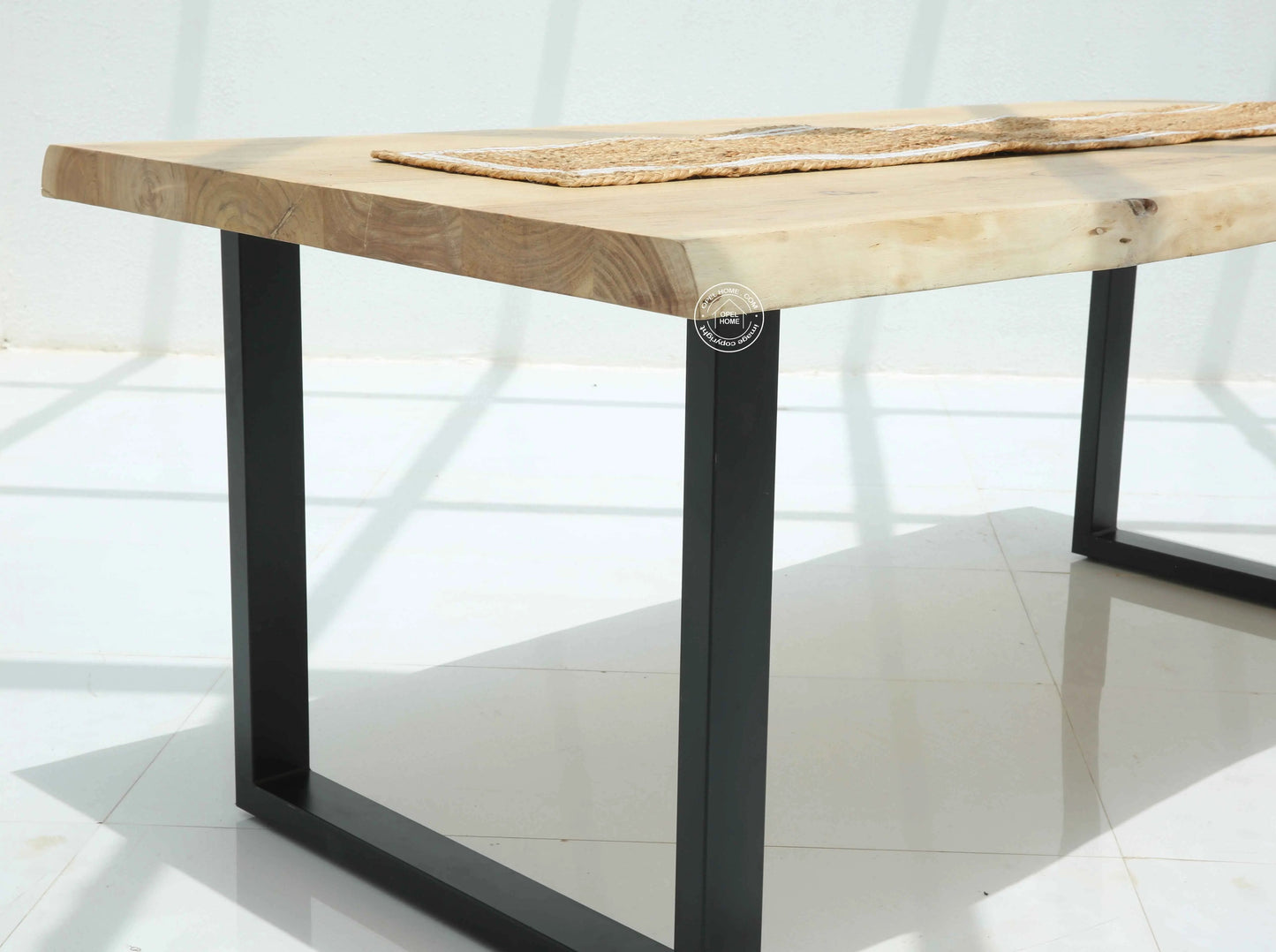 Arnola Acacia Wood Dining Table (7cm) – Multiple Sizes & Leg Options (Only Table) | Opelhome UAE