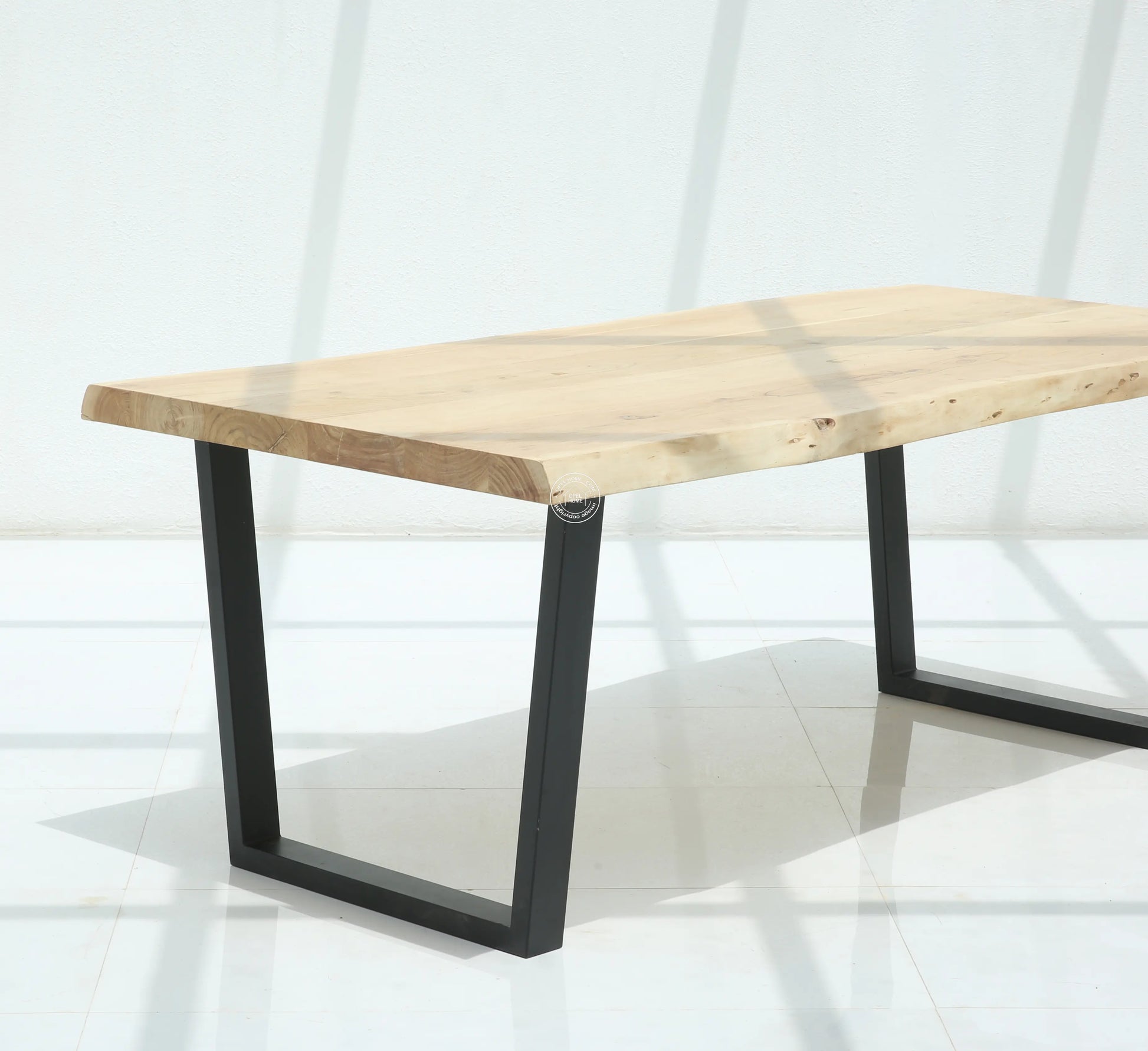 Arnola Acacia Wood Dining Table (7cm) – Only Table, Multiple Sizes & Leg Options  | Opelhome UAE Opel Home