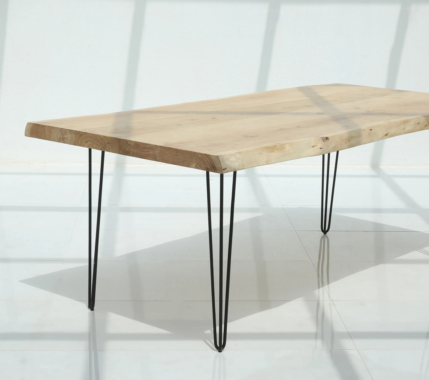 Arnola Acacia Wood Dining Table (7cm) – Only Table, Multiple Sizes & Leg Options  | Opelhome UAE Opel Home