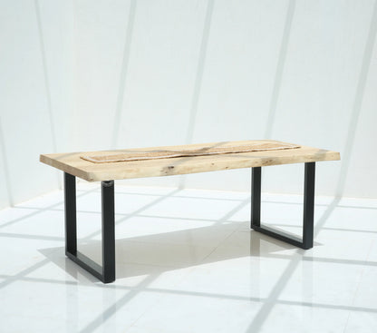 Arnola Acacia Wood Dining Table (7cm) – Only Table, Multiple Sizes & Leg Options  | Opelhome UAE Opel Home