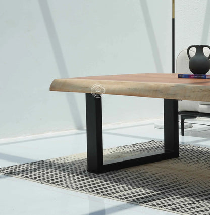 Arnola Wood Coffee Table – Acacia Wood & Iron, Multiple Leg Options | Opelhome UAE