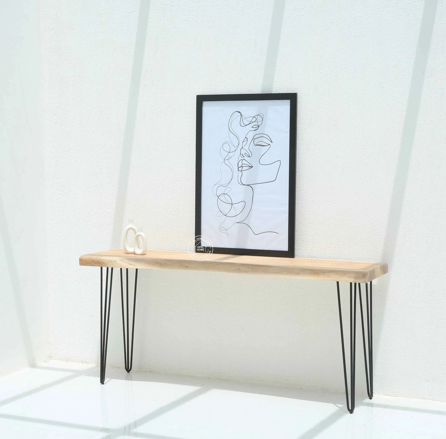 Arnola Wood Console Table – Acacia Wood & Iron, Multiple Sizes | Opelhome UAE