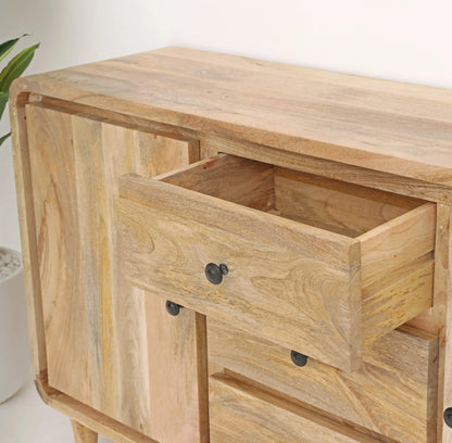 Arthen 3 Drawers & 2 Doors Sideboard – Solid Mango Wood, Natural Finish | Opelhome UAE Opel Home