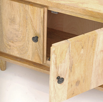 Arvil Wooden TV Unit – Solid Mango Wood, Natural Finish | Opelhome UAE Opel Home