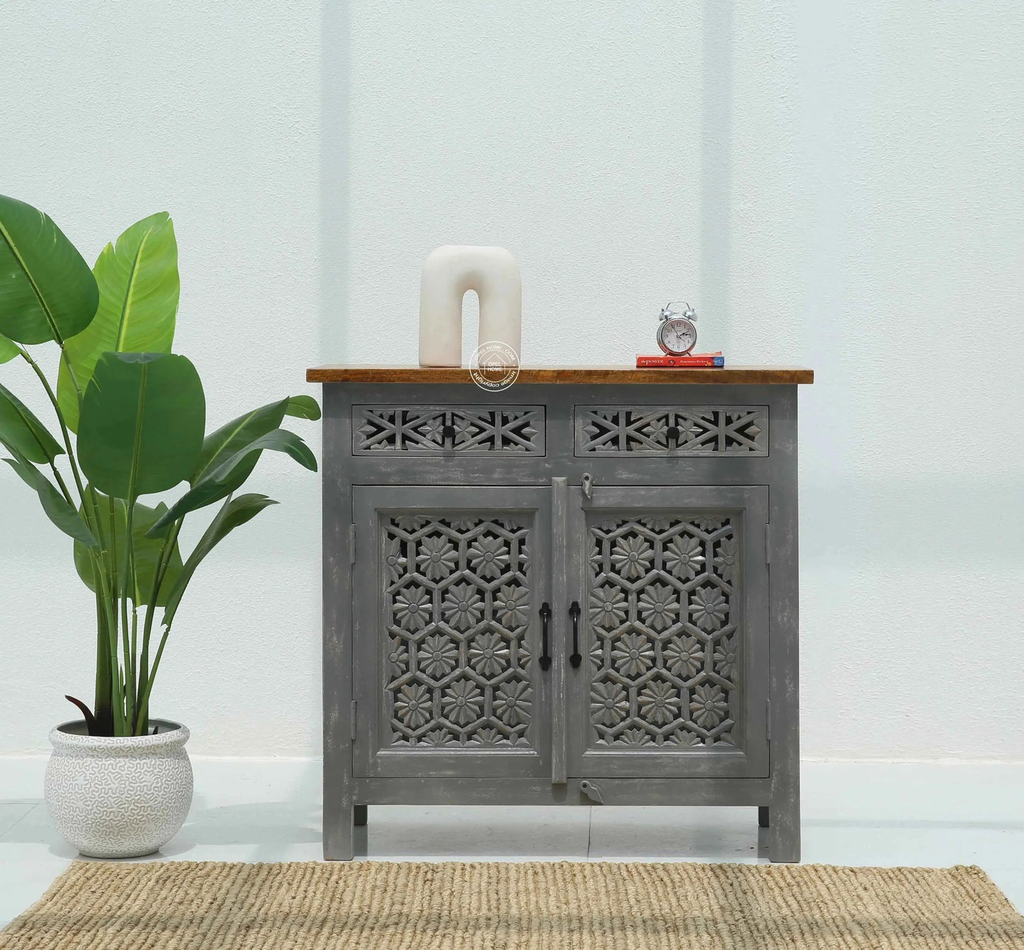 Ashara Wooden 2 Door 2 Drawer Sideboard – Solid Mango Wood | Opelhome UAE